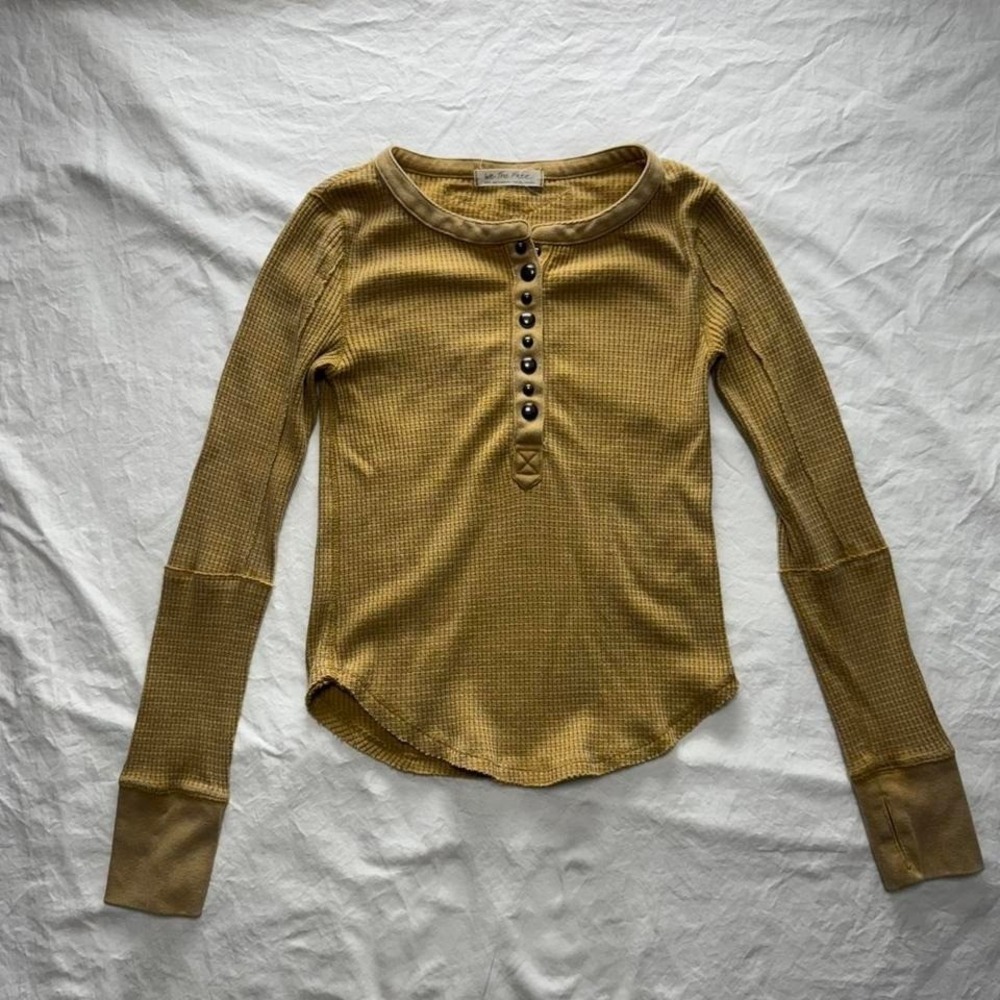 We The Free Mustard Short Sleeve Top